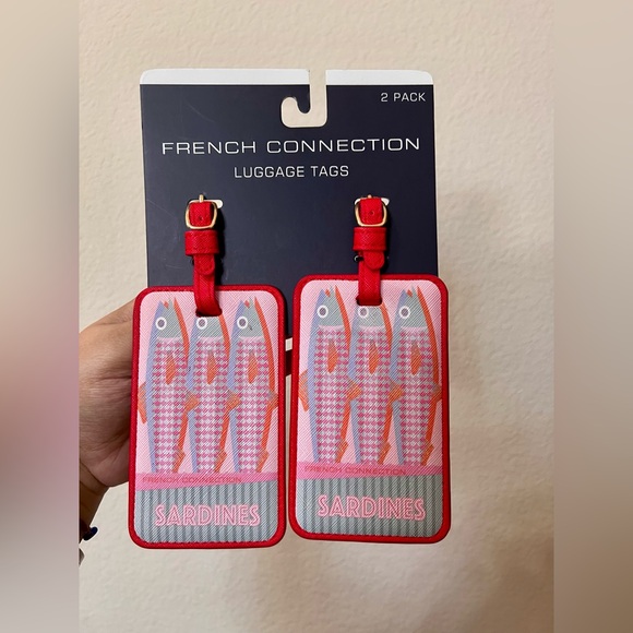 Tik Tok Viral Sardines French Connection Red Luggage Tag Set 🎏 - Picture 1 of 6